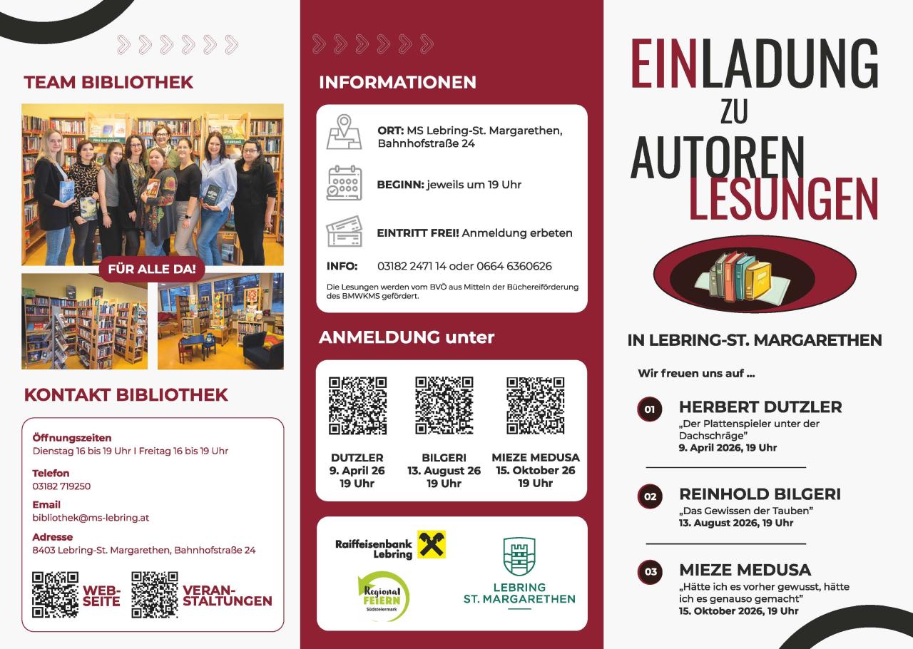 Folder Autorenlesungen 2026 außen