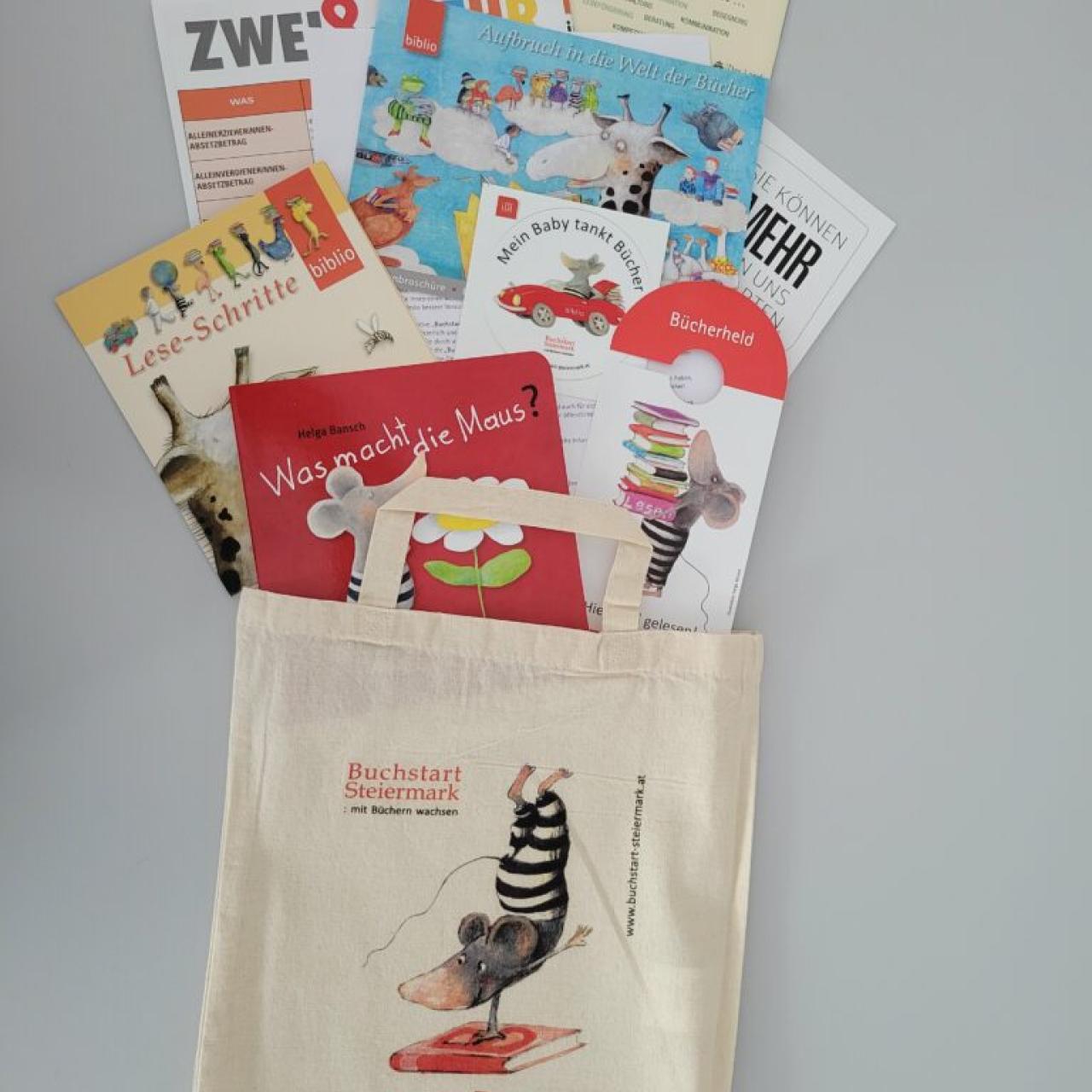 Buchstarttasche mit Inhalt